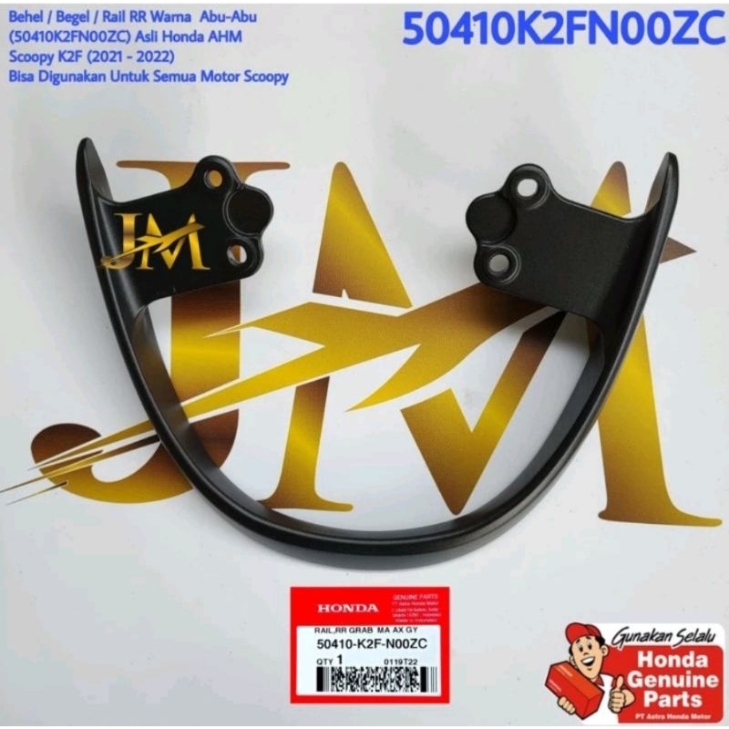 50410K2FN00ZC begel behel rail rr grab scoopy 2021 hitam asli ori honda ahm