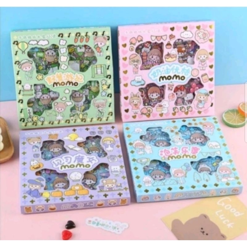 

Sticker Momo Rainbow Box isi 100 / Sticker lucu waterproof murah