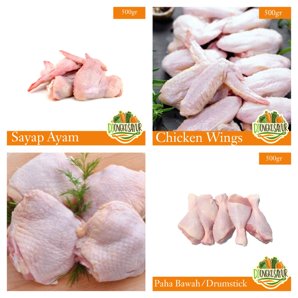 

[500gr - 1kg] Sayap Ayam / Chicken Wings / Dada Ayam / Paha Bawah [Pentul/Pentung/Drumstick]