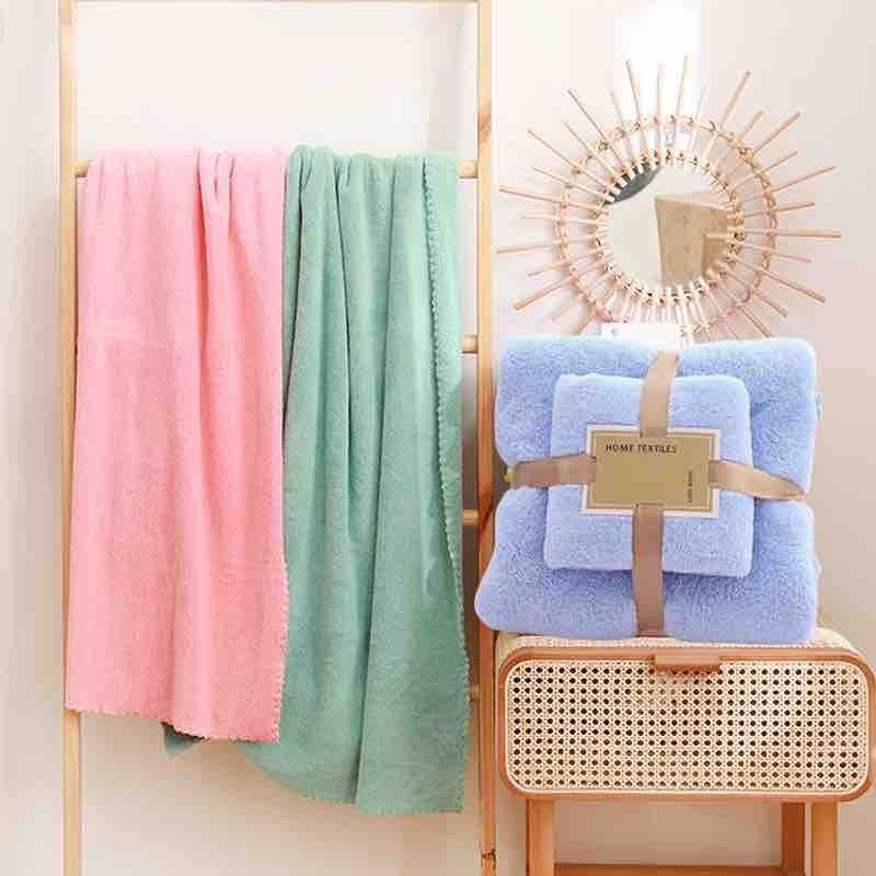 FH TOWEL SET 2IN1 / Handuk 2 in 1/Handuk Mandi 2in1/ HANDUK MANDI DAN WAJAH 2IN1/HANDUK BULU KARANG 