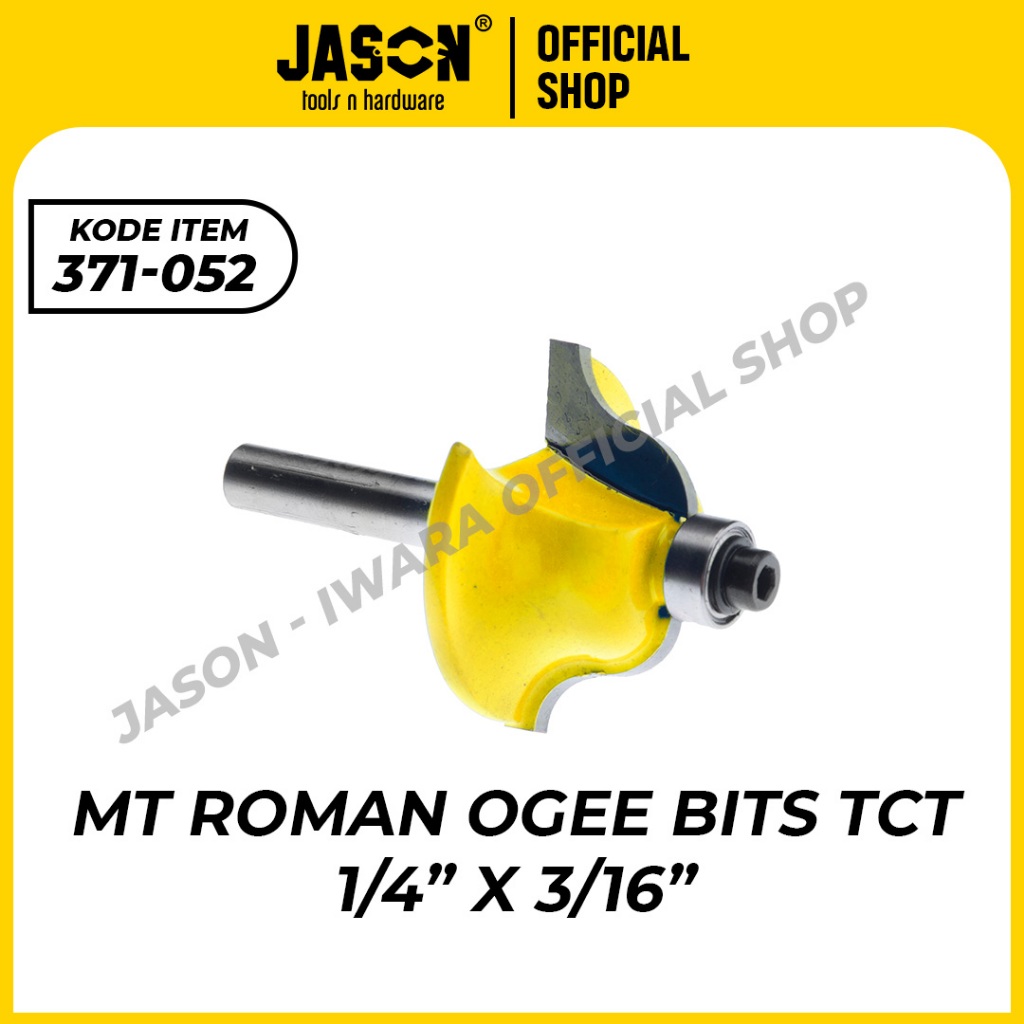 Jason MT Roman Ogee Bits TCT | Mata Profil | Mata Router Trimer kayu | Mata Router Profil | Mata Rut