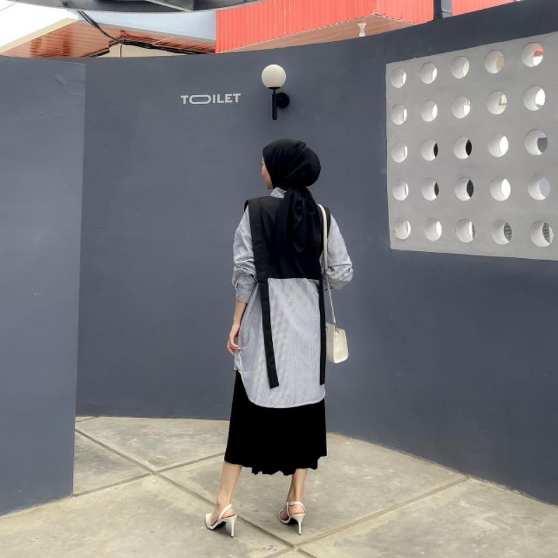 Tunik salur katun premium