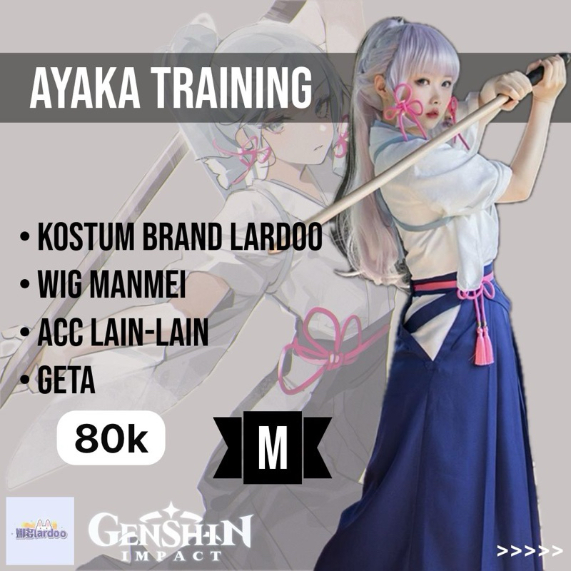 Rental kostum ayaka training brand lardoo size M wig manmei