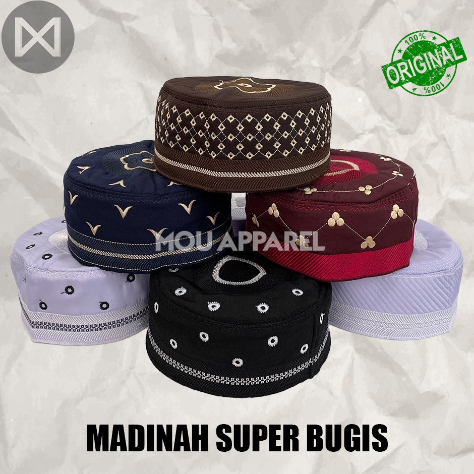 Hot Diskon  Peci MADINAH BUGIS Haji Kopiah Medina Santri Pesantren Dewasa Anak Laki Motif Model Bord