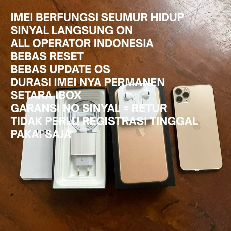 IPHONE 11 PRO MAX 64 GB GOLD RESMI IMEI PERMANEN DURASI IMEI SETARA BEA CUKAI / IBOX , MULUS LIKE NE