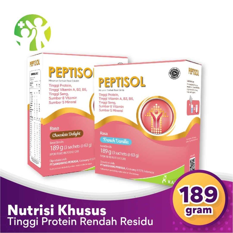 Bundle 2 Box Peptisol (1 Box isi 3 Sachet) - Susu Tinggi Protein Rendah Residu