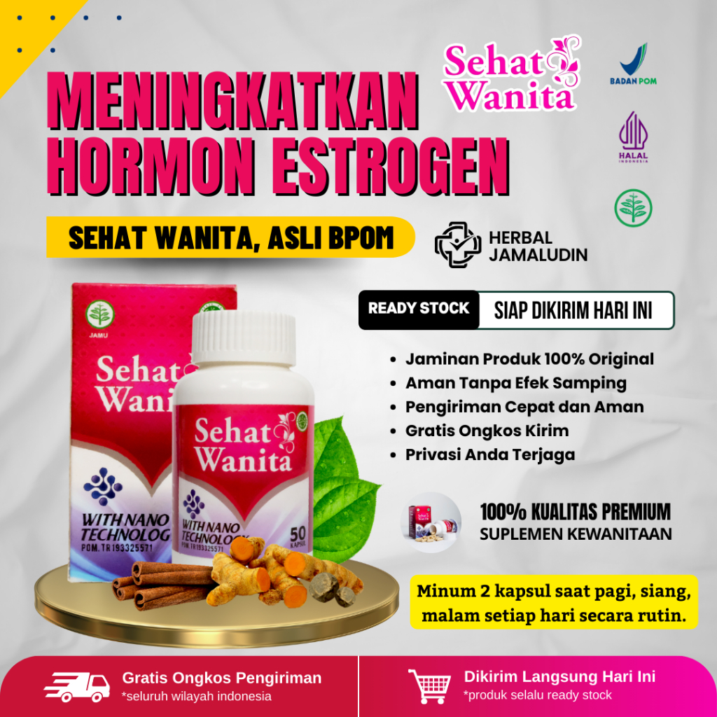 Sehat Wanita Isi 50 & 100 Kapsul - Obat Gangguan Hormon Wanita, Peningkat Estrogen & Progesteron - S
