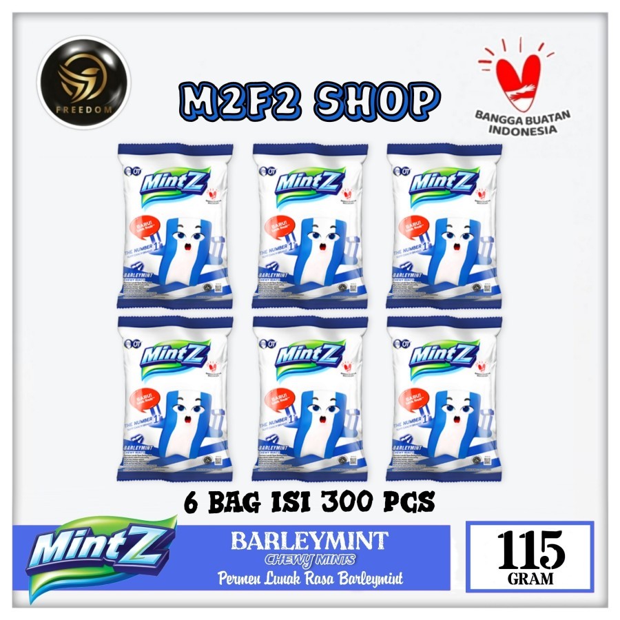 

Mintz Barleymint Chewy Mints Permen Lunak Rasa Barley Mint - 115 gr (Kemasan 6 Pack)