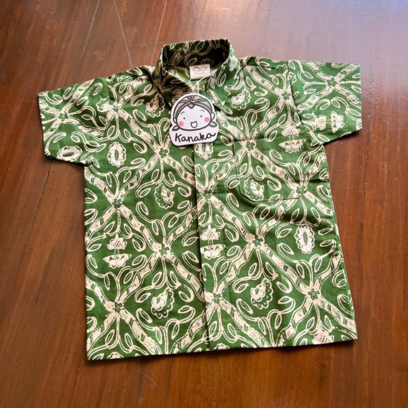 Batik Anak Kemeja Sidomukti Royal Green