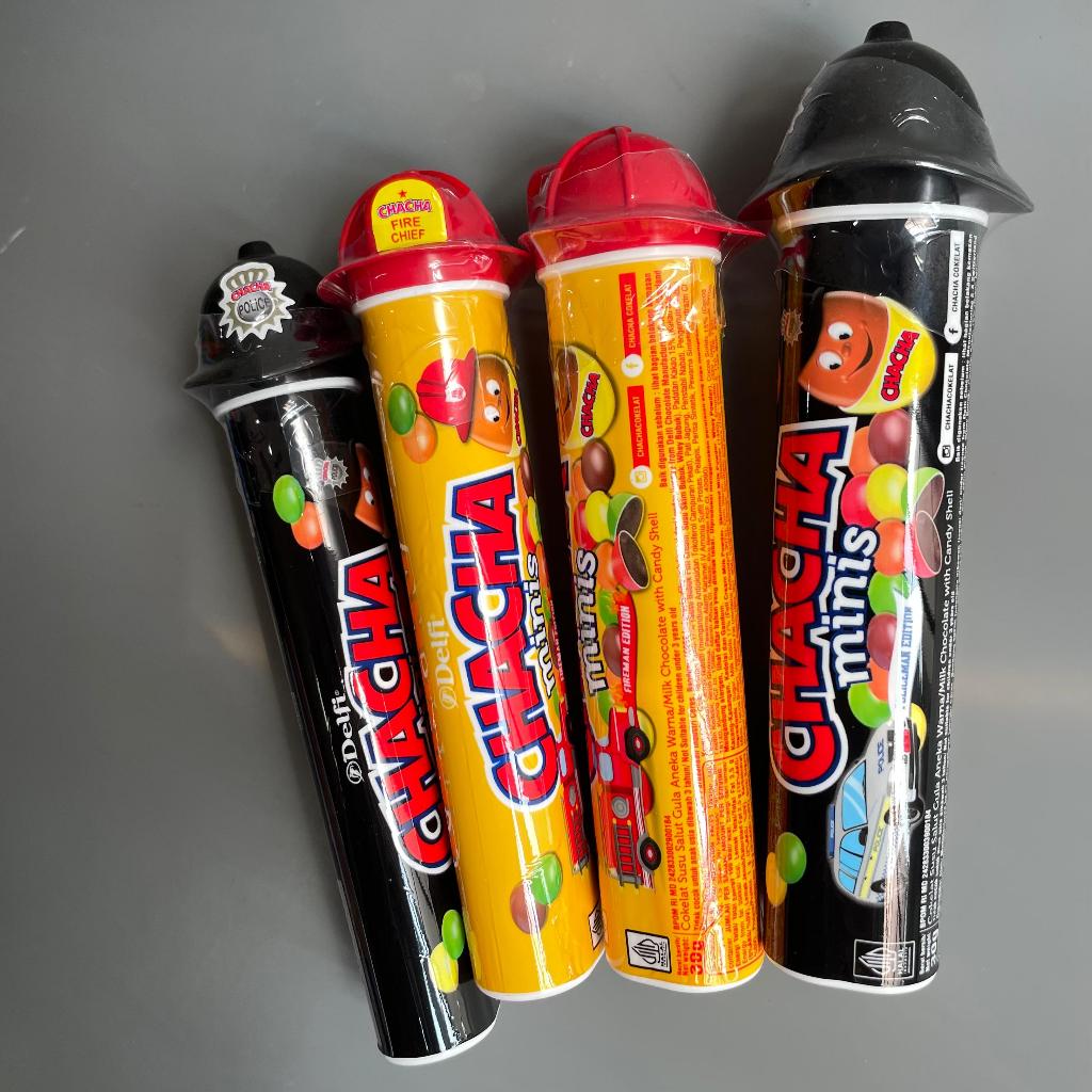 

RK60 CHA CHA MILK CHOC MINIS 30 GRAM 1 BOX ISI 12 CHACHA COKLAT TUBE KARAKTER