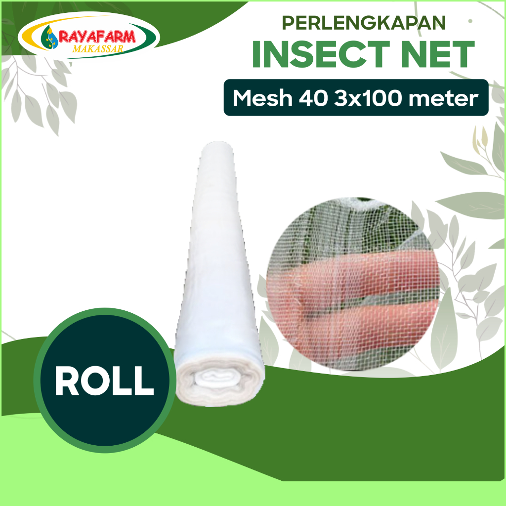 Insect Net Putih Mesh 40 Lebar 3 x 100 meter - Roll