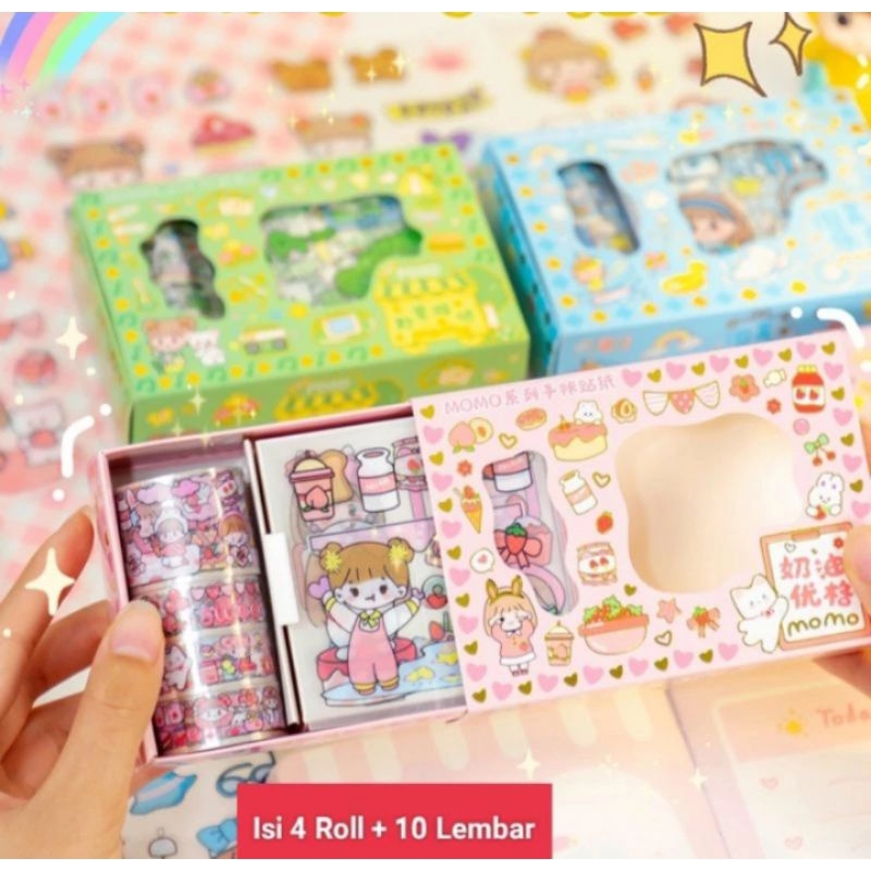 

STICKER MOMO 4 ROLL + 10 LEMBAR AESTHETIC