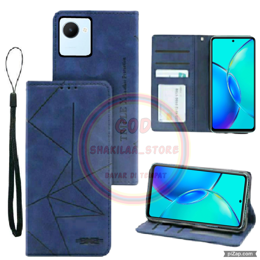 CASE HP  RELAME C30 MOTIF MAGNET - CASING DOMPET-FLIP COVER LEATHER-SARUNG HP