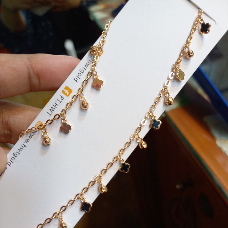 gelang kaki vancleef #16k #emas700