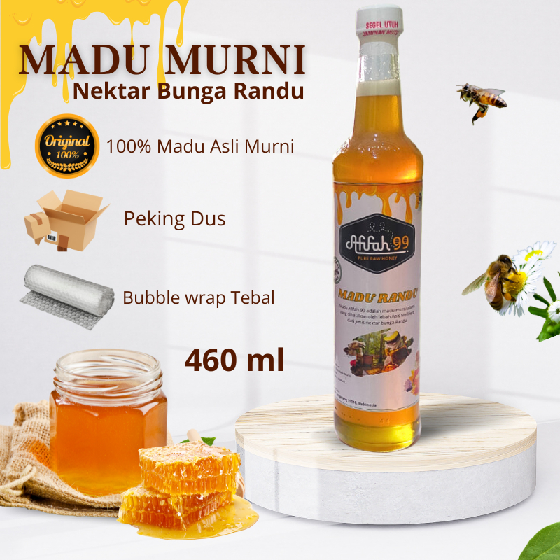 

Madu Murni Afifah 99 (460 ml) Madu Randu - Madu Asli Grade A 100% Alami Pure Natural Raw Honey