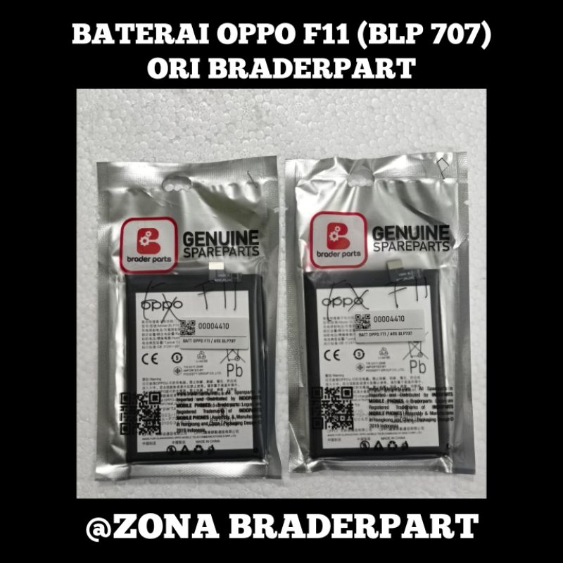 BATERAI OPPO F11 (BLP 707) ORI BRADERPART/ORI ME 100%/B PLUS
