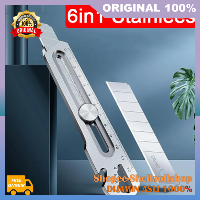 

Cutter Serbaguna Multifungsi 18mm Stainless 6IN1 100% ASLI ORIGINAL