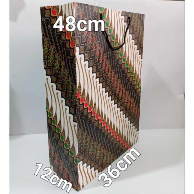 

paperbag doff batik ukuran jumbo(36x12x48)cm isi 12 pcs /pack