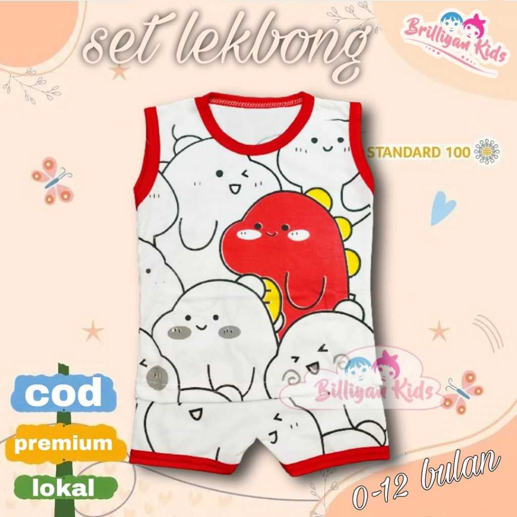 SETELAN BAJU BAYI NEWBORN 1-12 BULAN LEKBONG ONE SET STELAN BAJU BAYI KAOS BAYI KARAKTER LUCU