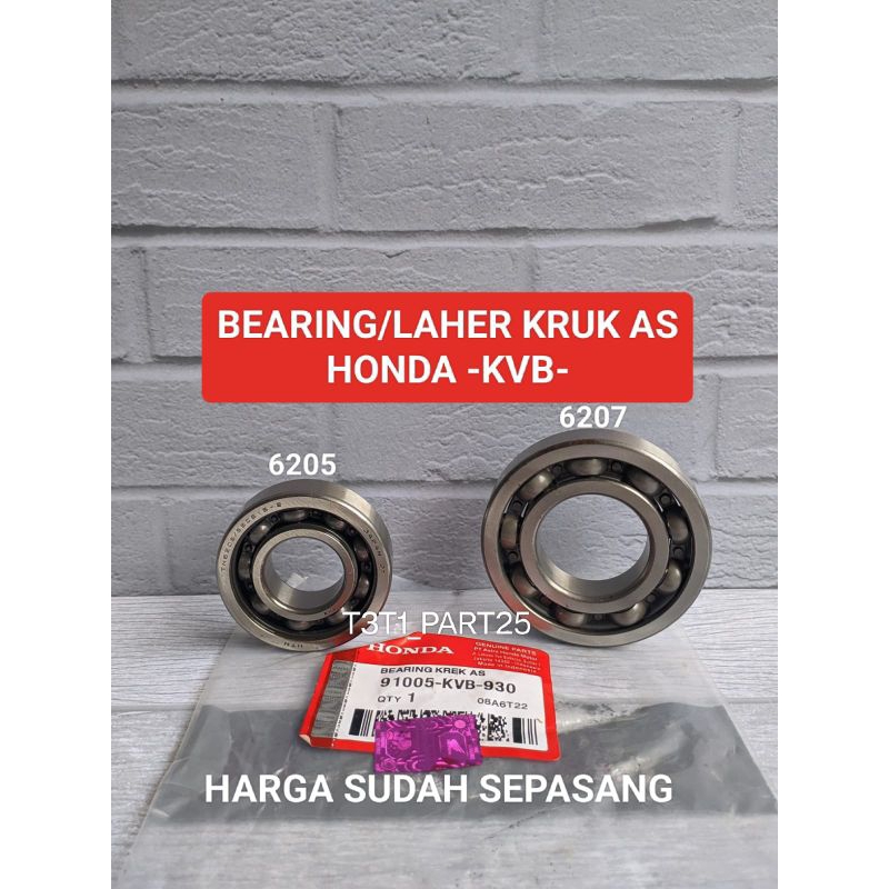 bearing/laher kruk as (KVB) 6205+6207 vario 110 karbu lama/vario 110 techno karbu