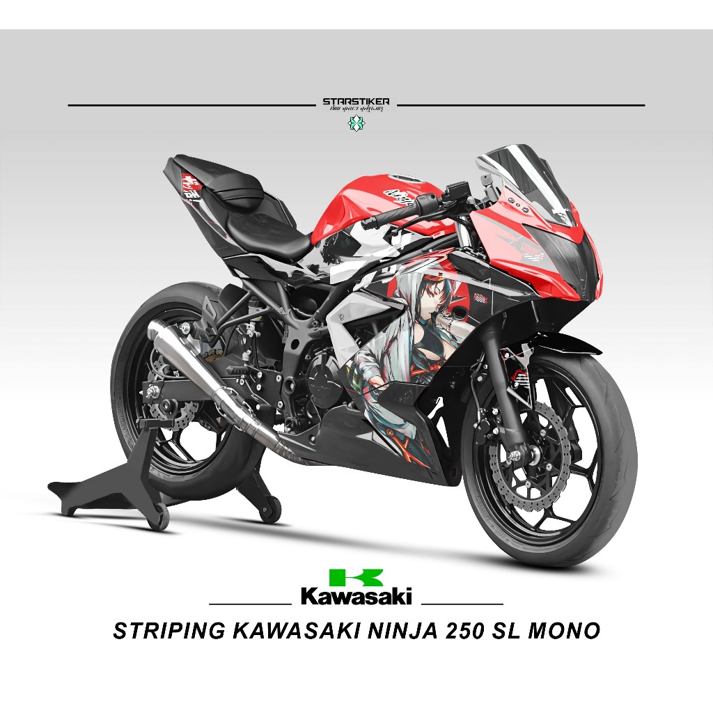 STRIPING NINJA 250SL MONO MOTIF 1 / STICKER / NINJA250RR MONO / 250 / RR MONO / 250SL / 250RR MONO /