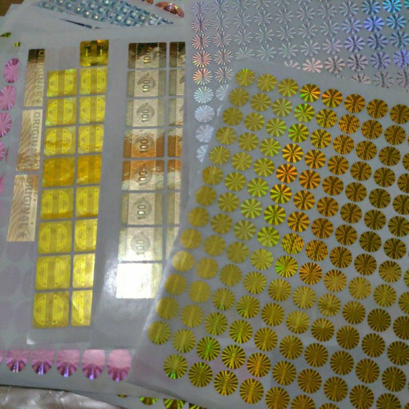 

Custom Stiker Hologram Oval TB RG 1x2cm Gold