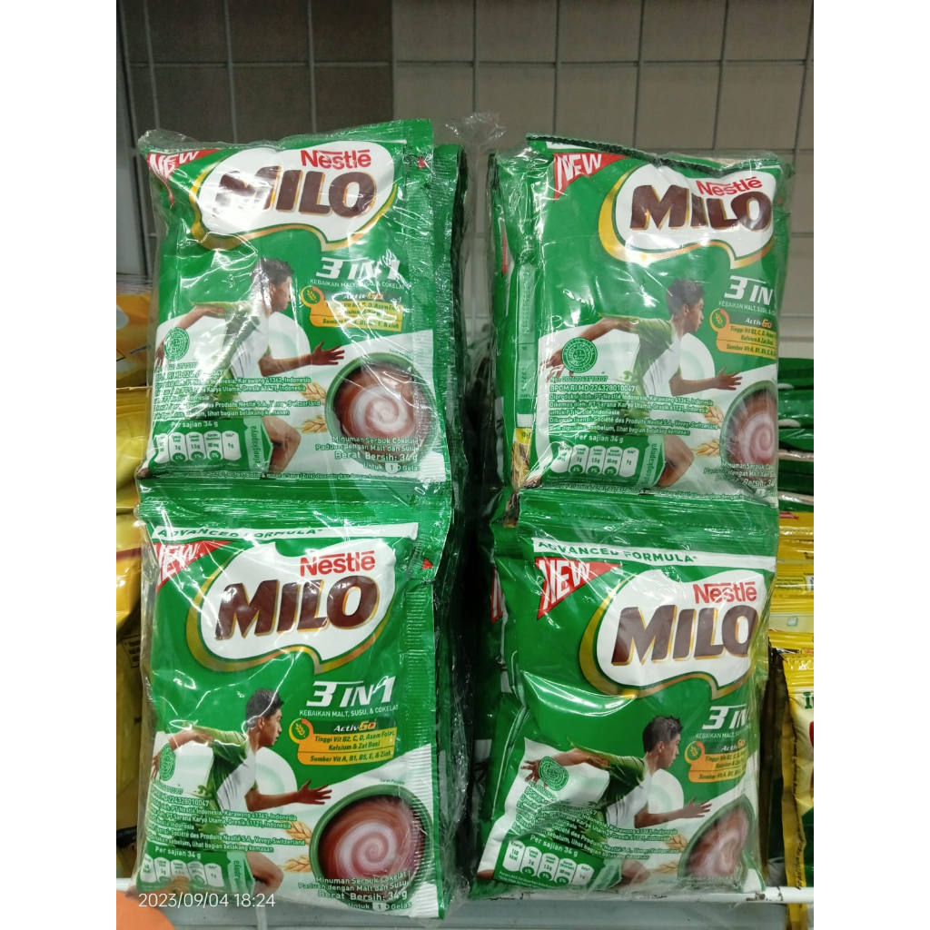 

MILO 3IN1 Renceng (10 Schtx34gr)/MILO Active-Go Renteng 10x22gr/ SUSU BUBUK RENTENG/SACHET SG