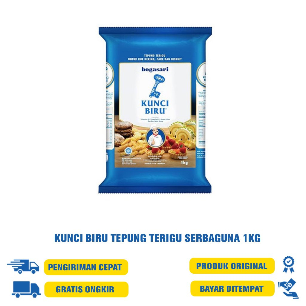 

Bogasari Kunci Biru Tepung Terigu Serbaguna 1Kg