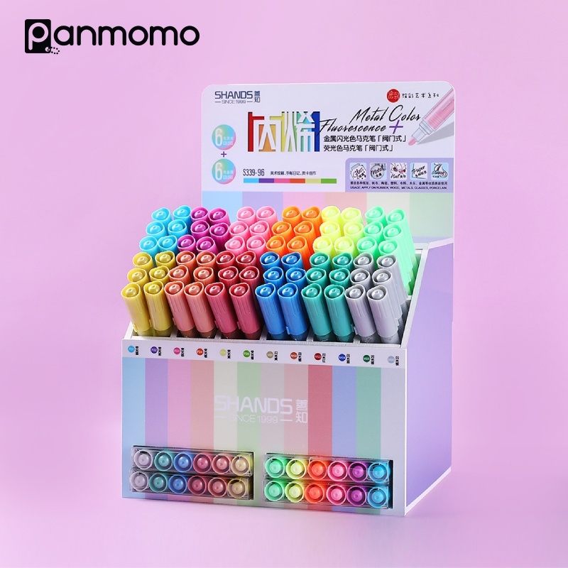 

PANMOMO Creative Color Acrylic Marker / Paint Markers / Spidol Cat Akrilik Multifungsi Metallic Neon Fluorescent