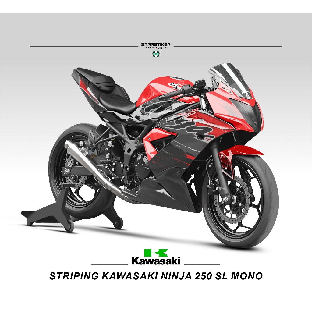 STRIPING NINJA 250SL MONO MOTIF 11 / STICKER / NINJA250RR MONO / 250 / RR MONO / 250SL / 250RR MONO 