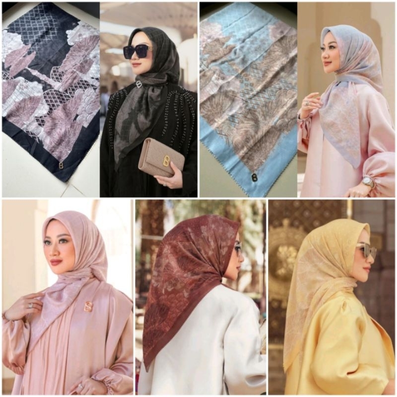 Segiempat Buttonscarves Madinah Series kw Berlogo Jilbab Segiempat Buttonscarves kw Berlogo Hijab Bu