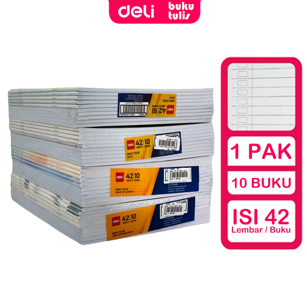 

Buku Tulis Boxy Deli 42 Lembar 1 pack | Deli Buku Tulis Ukuran Boxy 42 lembar isi 10 pcs