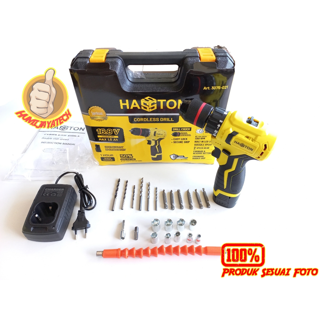 Bor Cordless 16.8V Hasston 3075-021 / Cordless Drill Hasston 16.8V