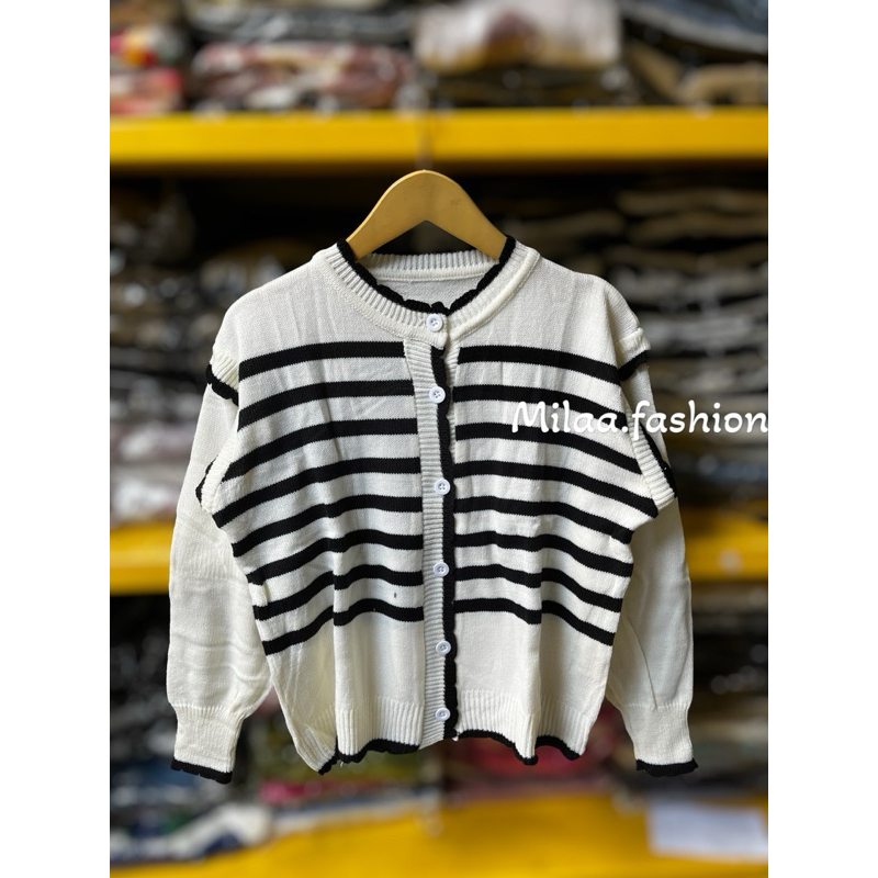 Risa Cardigan Rajut Stripy