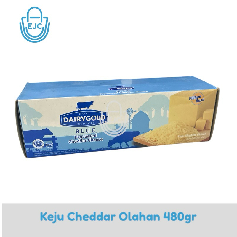 

Dairygold Blue Keju Cheddar Olahan Processed Cheddar Cheese 480gr