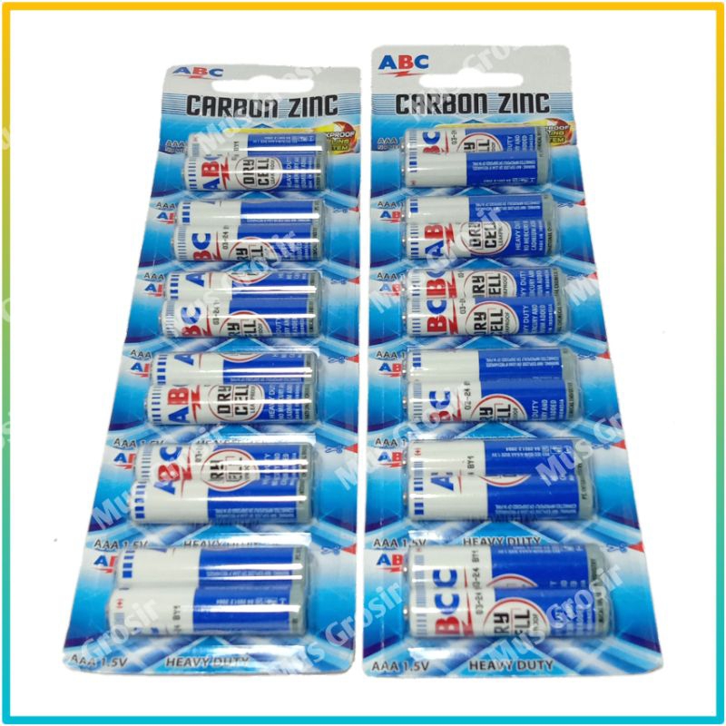 Baterai Batre Battery AAA 1.5V Abc Remot Tv Super Power Kecil Original Biru
