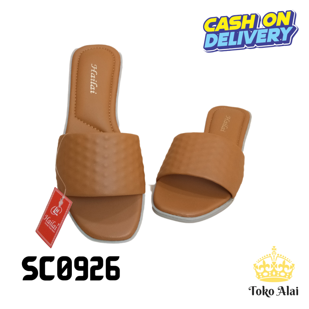 Sandal Slide Kokop Wanita / Cewek Teplek Tumit Anti Selip HAILAI Mules Casual Trendy SC0926