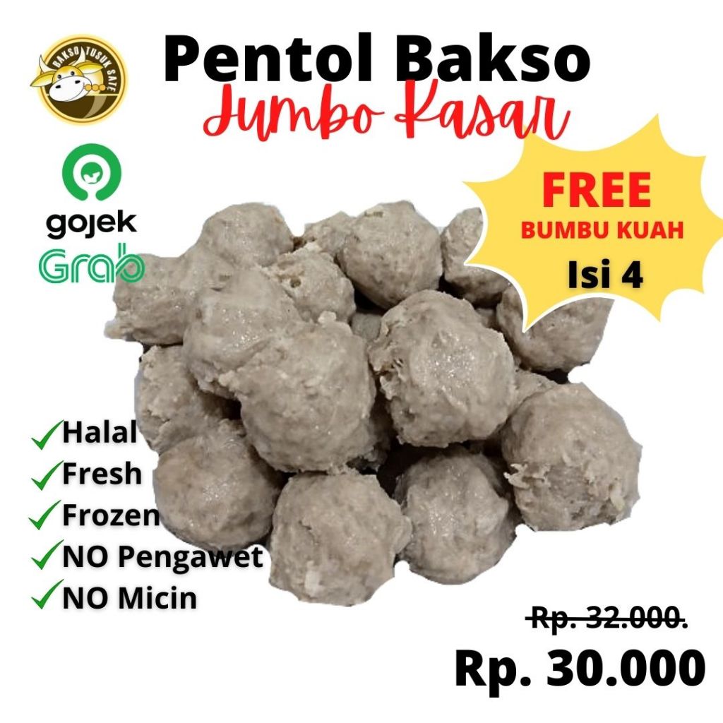 

Bakso Tusuk Sate ❤️ Bakso Jumbo Kasar / halus Pentol Bakso Sapi Asli No Micin Isi 4 Free Bumbu Kuah