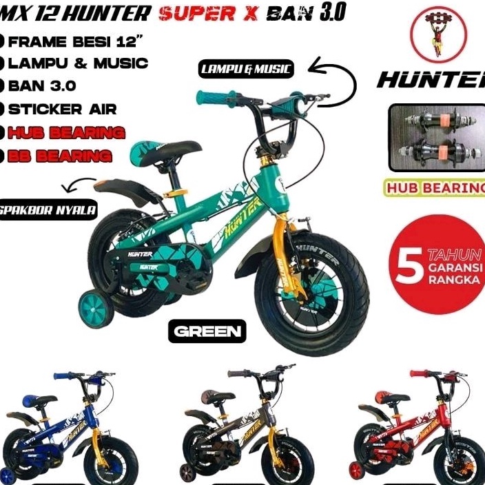 KODE A47Q SEPEDA ANAK COWO BMX 12  16  18 HUNTER SUPER X  PARAGON HERO VELG ALLOY FRAME BESI HITEN S