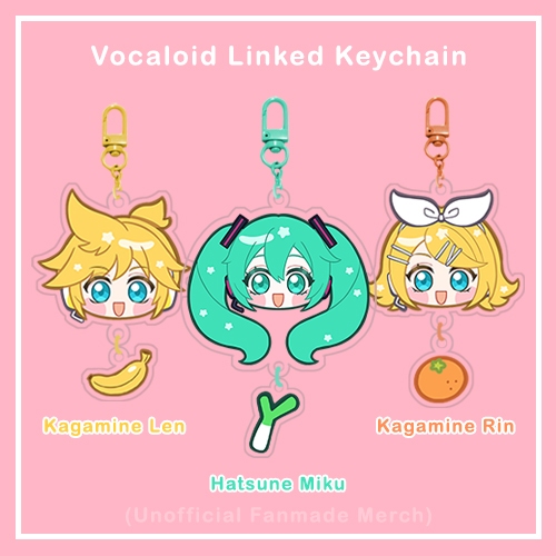 Keychain charm vocaloid linked keychain hatsune miku kagamine len rin [unofficial merch]