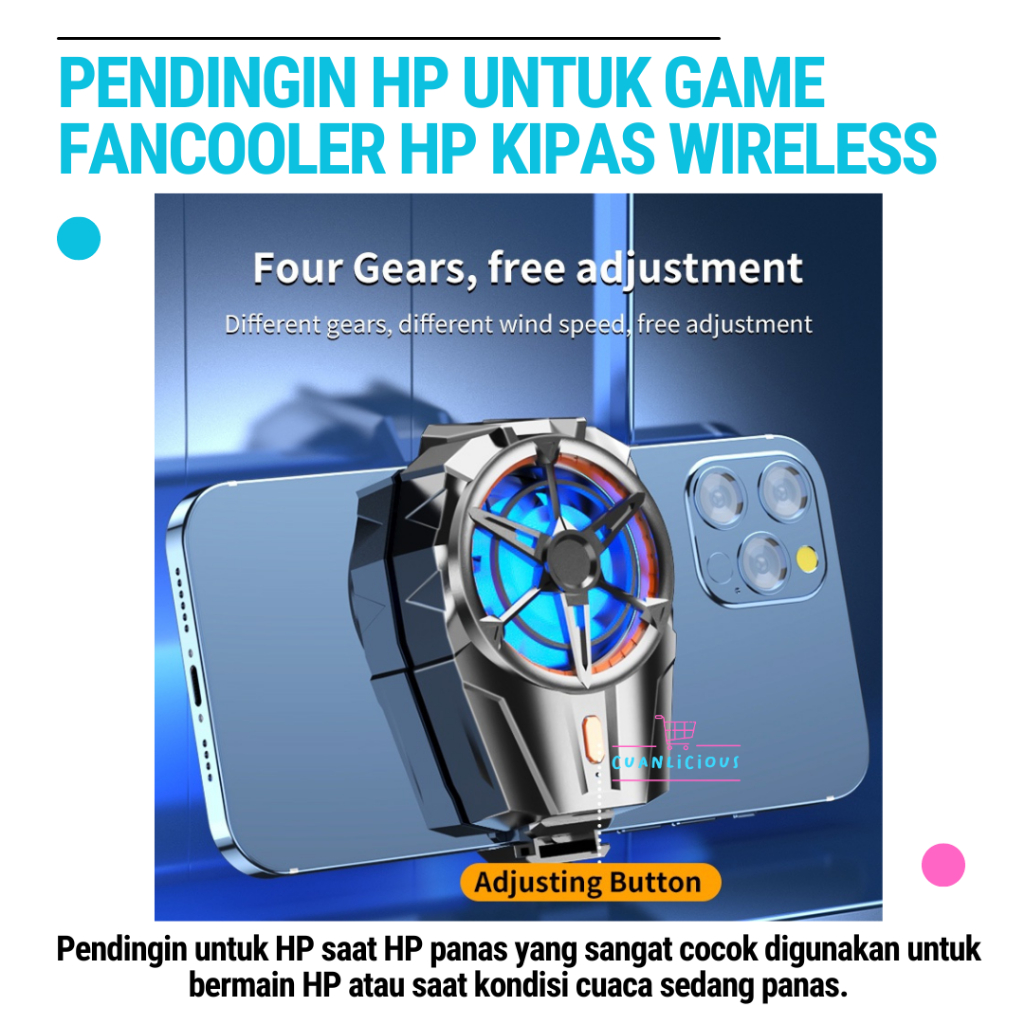 Pendingin HP Untuk Game Fancooler HP Kipas Wireless/Wired Gaming Radiator / Fan Cooling X52