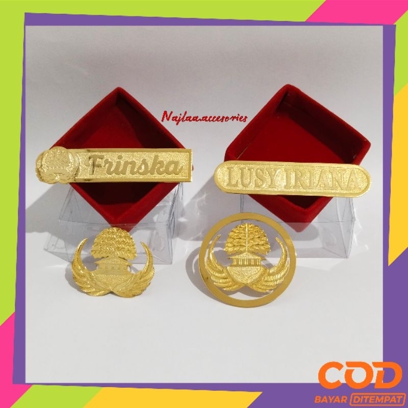 Bros nama korpri || bros ukir custom nama dan logo timbul etsa