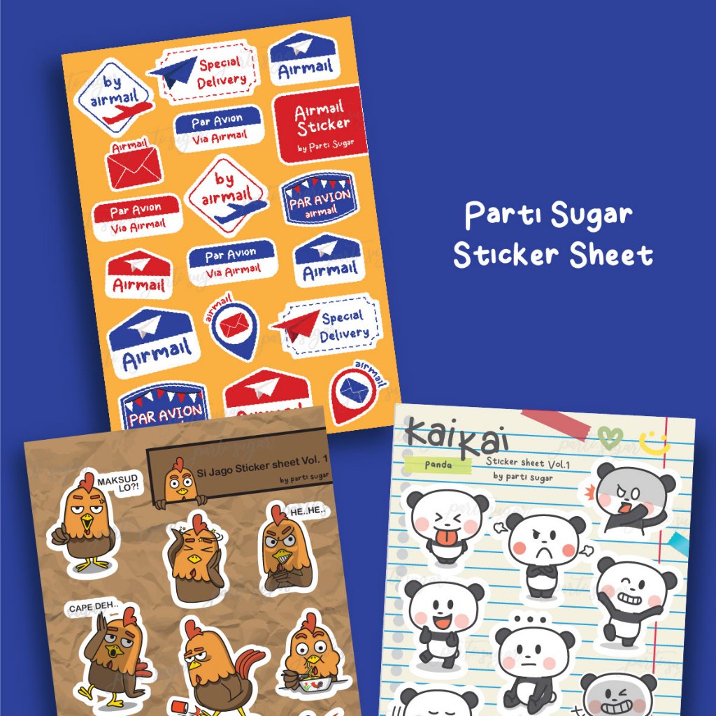 

Indonesia Sticker Sheet / Airmail Sticker by Parti Sugar