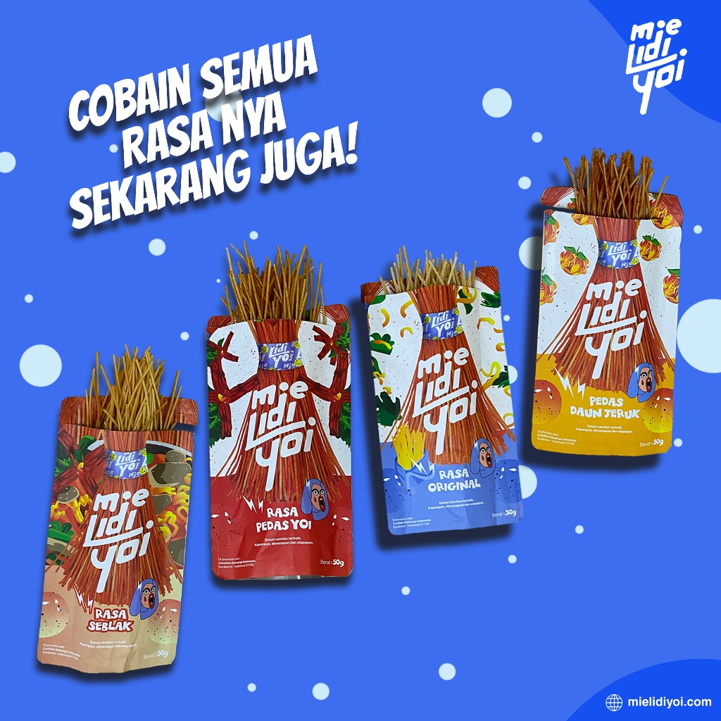 

NEW EDITION || SNACK CEKELIN Mie Lidi Yoi MILIDI ANEKA RASA 50 GRAM SUPER RENYAH ENAK WANGI Camilan