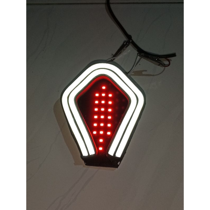 Stoplamp lampu belakang Non running  Double alis Mio Soul karbu warna Putih - Merah. WAJIB DC