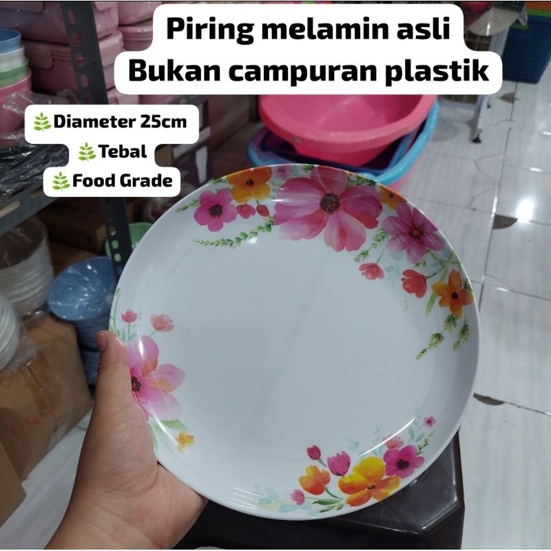 Piring  melamin besar  / motif bunga / asli melamin / nasi padang/nasi campur/ piring/ melamin