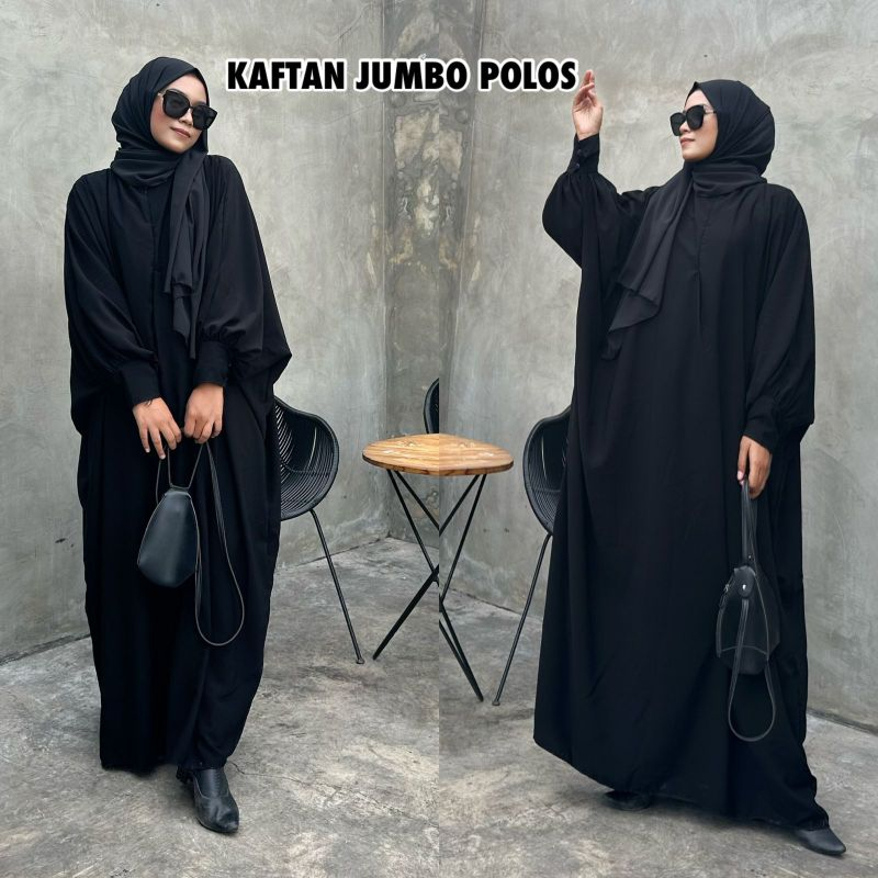 Abaya Kaftan Hitam Turkey Gamis Arab Saudi Dubai Kaftan Jumbo