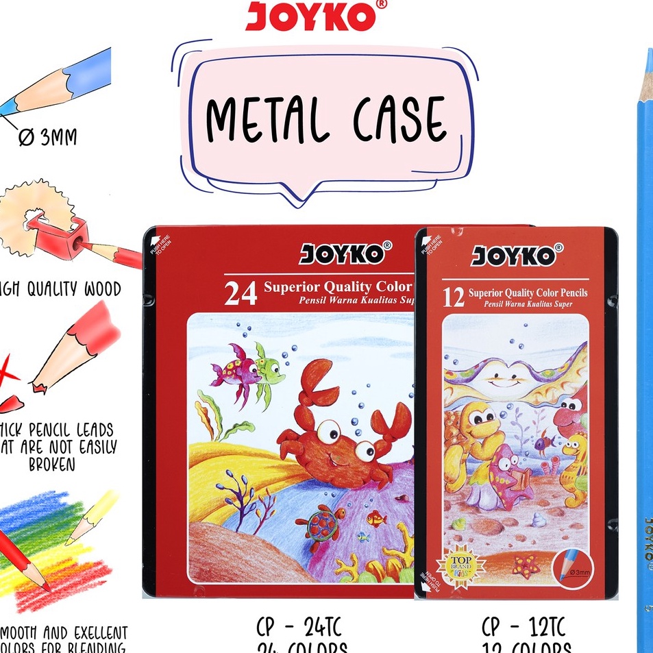 

Best Price Joyko Pensil Warna Dengan Metal Case Color Pencils Hexagonal Grip