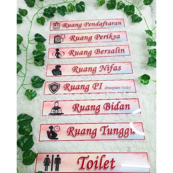 

Murah Keren Sign akrilik papan ruangan papan ruang praktek bidan 5x3cm