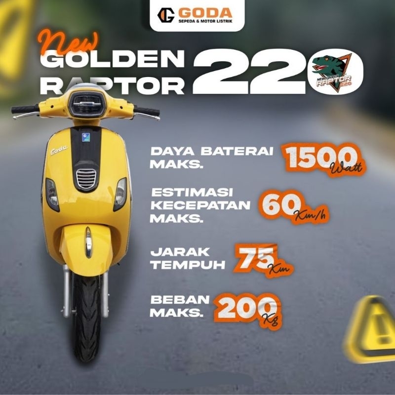 MOTOR LISTRIK GODA RAPTOR 220(off the road) Dealer Resmi Goda Cibubur